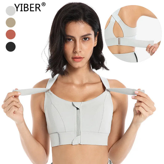 Sports Bras For Women Active Wear Women Adjustable Bra Yoga Vest Front Zipper Plus Size Lingerie Gym Workout Athletic Brassiere