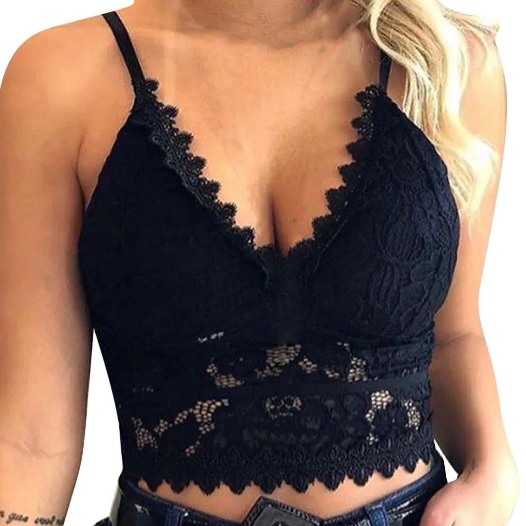 New Eyelash Lace Strap Wrapped Chest Shirt Top New Underwear Ladies Camisole Black White Women Summer Crop Top Woman Bra