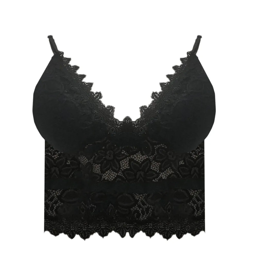 New Eyelash Lace Strap Wrapped Chest Shirt Top New Underwear Ladies Camisole Black White Women Summer Crop Top Woman Bra