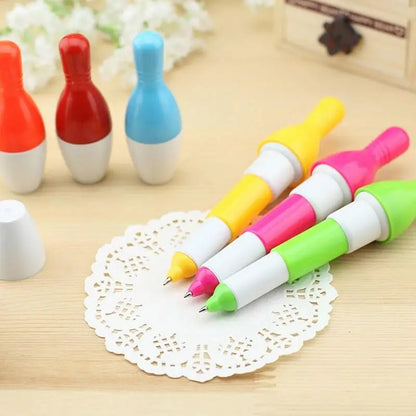 Cute Retractable Pens 10pcs Creative Cartoon Retractable Bowling Pen Mini Pen Kawaii Cool Pens Set Stationery Gel Ink Office