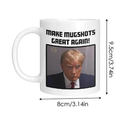 Never Surrender Mug Ceramic Picture Cup Never Surrender Funny Trump Mugshot Coffee Cup For Coffee Juice Whiskey Water Beer Wine