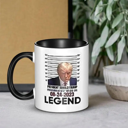 Never Surrender Mug Ceramic Picture Cup Never Surrender Funny Trump Mugshot Coffee Cup For Coffee Juice Whiskey Water Beer Wine