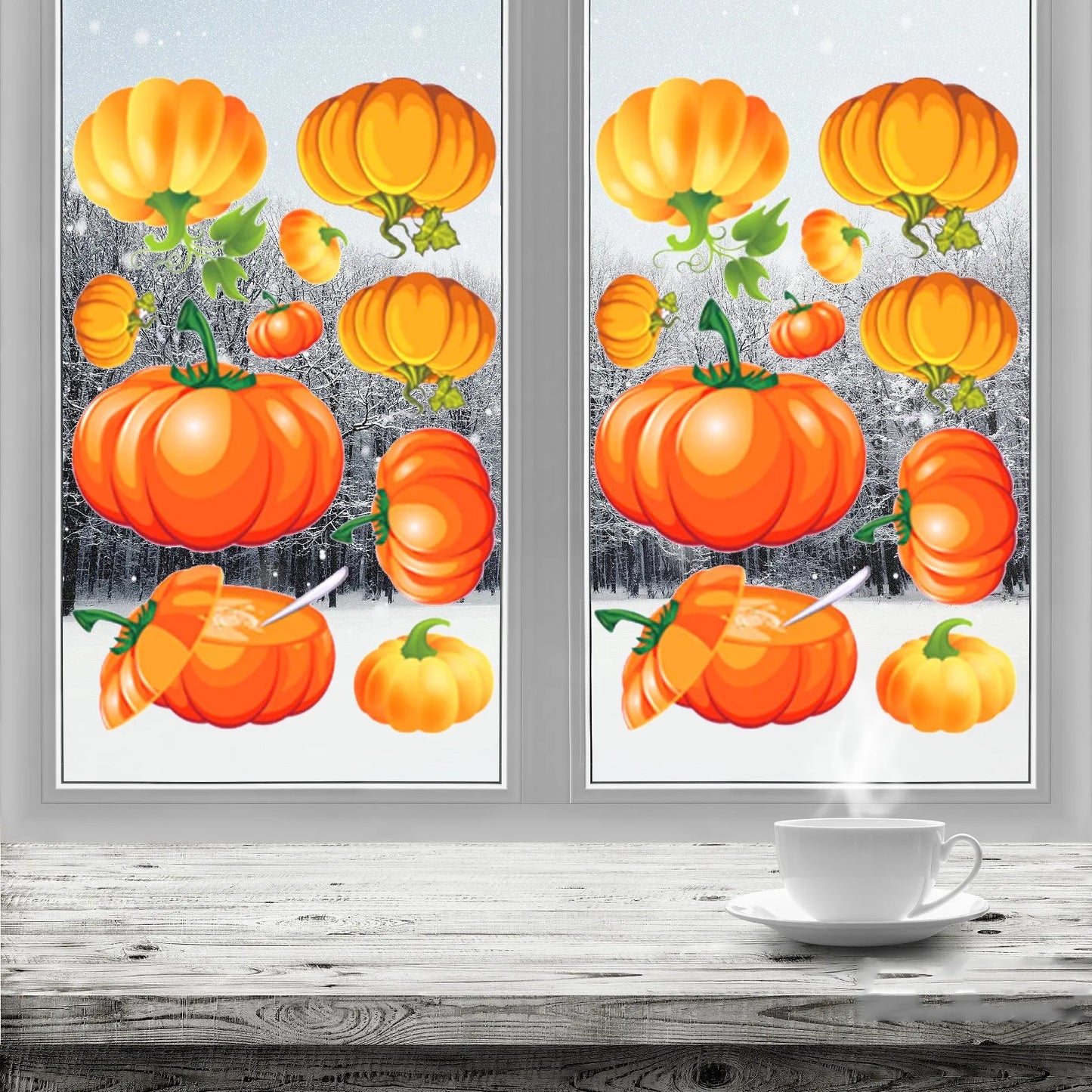 Cartoon Pumpkin Maple Leaf Turkey Window Stickers Thanksgiving Home Decoration Christmas Wall Stickers Kids Decal комнаты #M