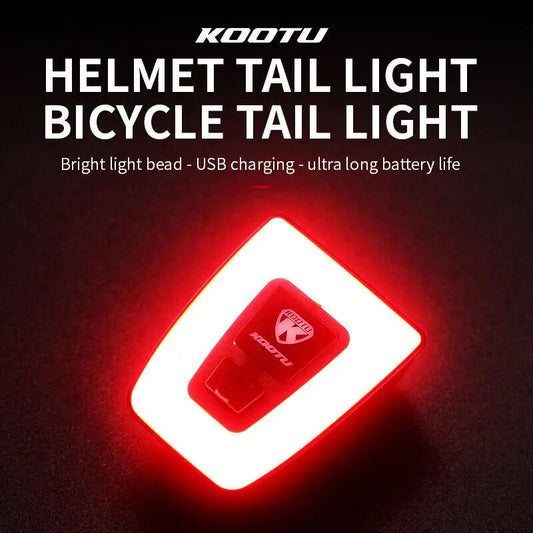 KOOTU Helmet Tail Light Warning Bicycle Light Smart Bicycle Light Suitable For Bicycle Seat Post Tail Light 9 Flashing Modes