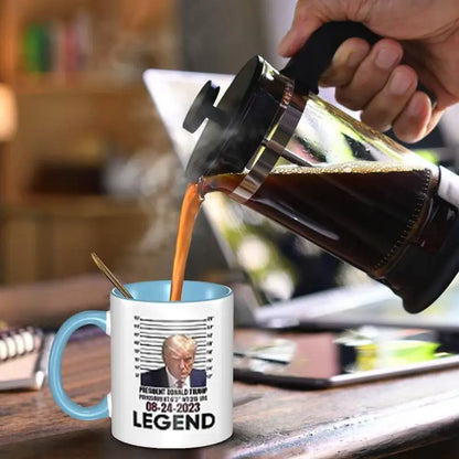 Never Surrender Mug Ceramic Picture Cup Never Surrender Funny Trump Mugshot Coffee Cup For Coffee Juice Whiskey Water Beer Wine