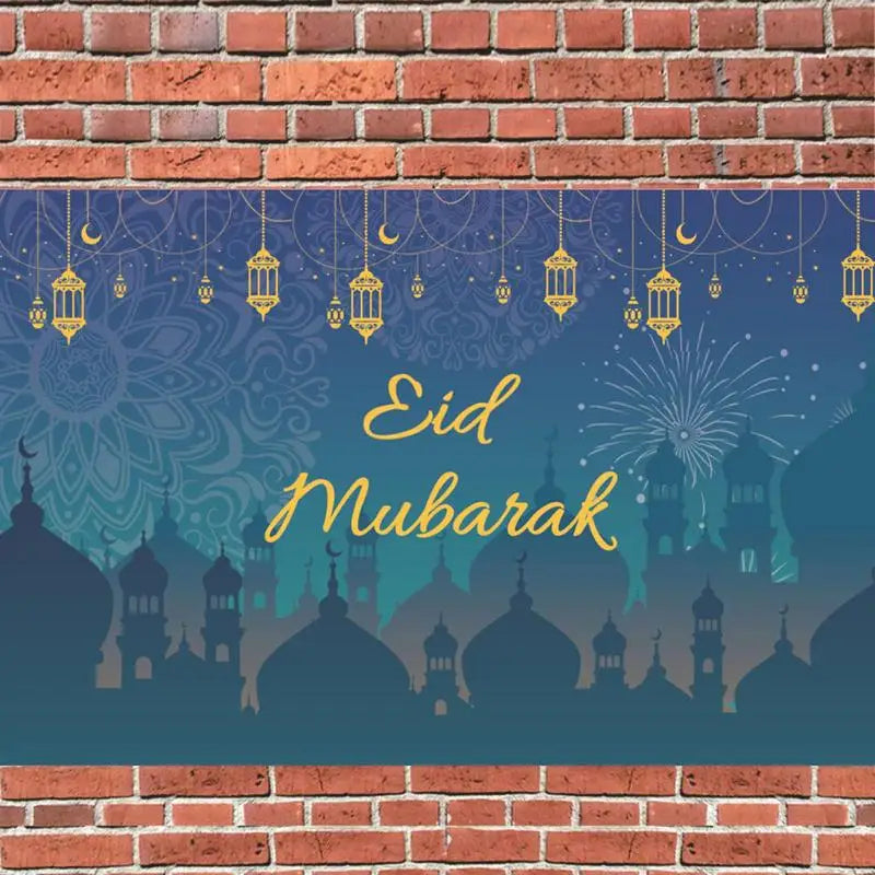 2023 Eid Al Fitr Door Banner Decoration For Home Islamic Party Decor EID Gifts Abaya AL Adha Kareem 180cmx110cm