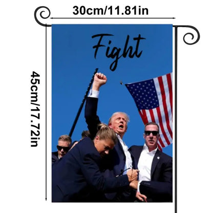 Fight Trump 2024 President Assassination Garden Flag One Size Hilarious Outdoor Flag Outside Small Garden Flag Porch Terrace