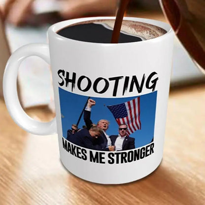 Donald Trump Supporter Ceramic Mug 2024 Assassination Cup Trump Shootings Makes Me Stronger Warrior Rally Coffee Mug USA 2024