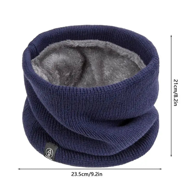 Fleece Neck Warmer Women Winter Scarf Tube Shape Warm Knit Winter Hat For Thicken Cycling Face Cover Cervical Spine Protection