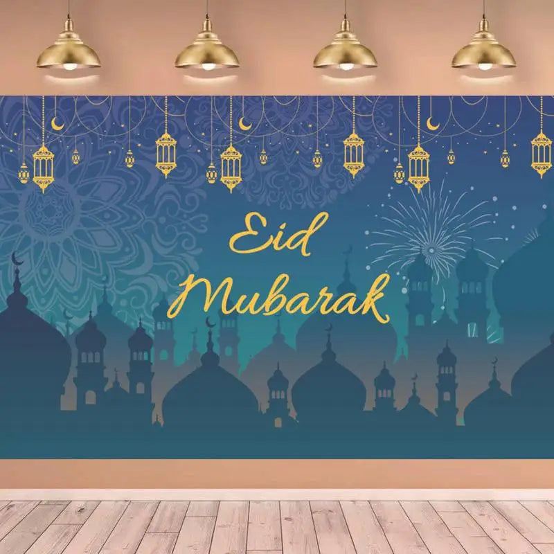 2023 Eid Al Fitr Door Banner Decoration For Home Islamic Party Decor EID Gifts Abaya AL Adha Kareem 180cmx110cm