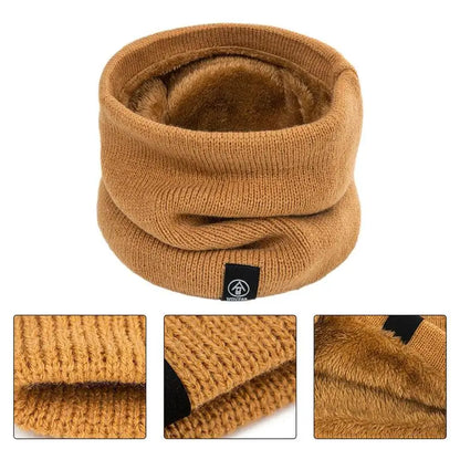 Fleece Neck Warmer Women Winter Scarf Tube Shape Warm Knit Winter Hat For Thicken Cycling Face Cover Cervical Spine Protection