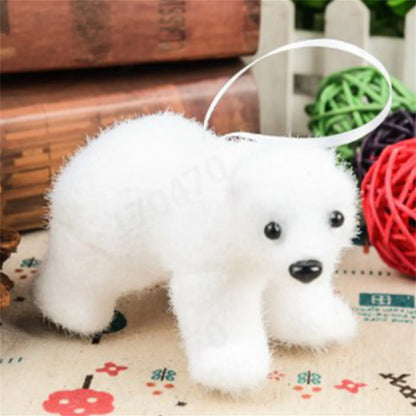 Nordic Romantic Mini Cute Plush White Bear Christmas Tree Pendant Christmas Creative Home Decoration новогодний декор новый год