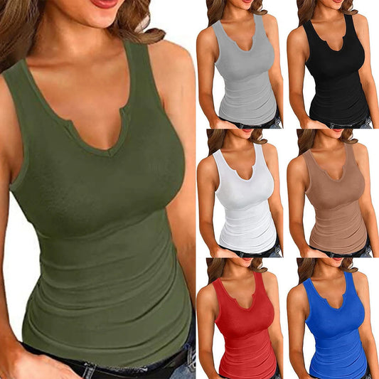 Women Summer Solid Color Sport Camisole Vest Shapewear Bodycon Sleeveless Casual Tank Tops For Women Suspender Shirt Top Female