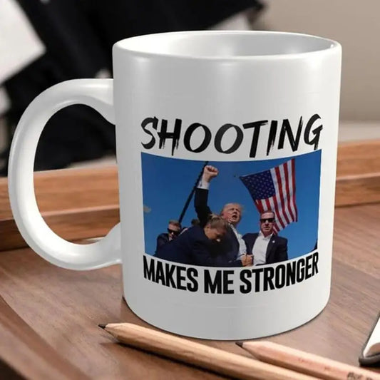 Donald Trump Supporter Ceramic Mug 2024 Assassination Cup Trump Shootings Makes Me Stronger Warrior Rally Coffee Mug USA 2024