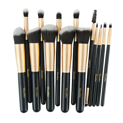 Makeup Brush Set 14Pcs Pro Powder Foundation Eyebrows Face Lip Brushes Tool New