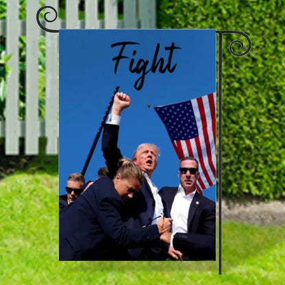 Fight Trump 2024 President Assassination Garden Flag One Size Hilarious Outdoor Flag Outside Small Garden Flag Porch Terrace