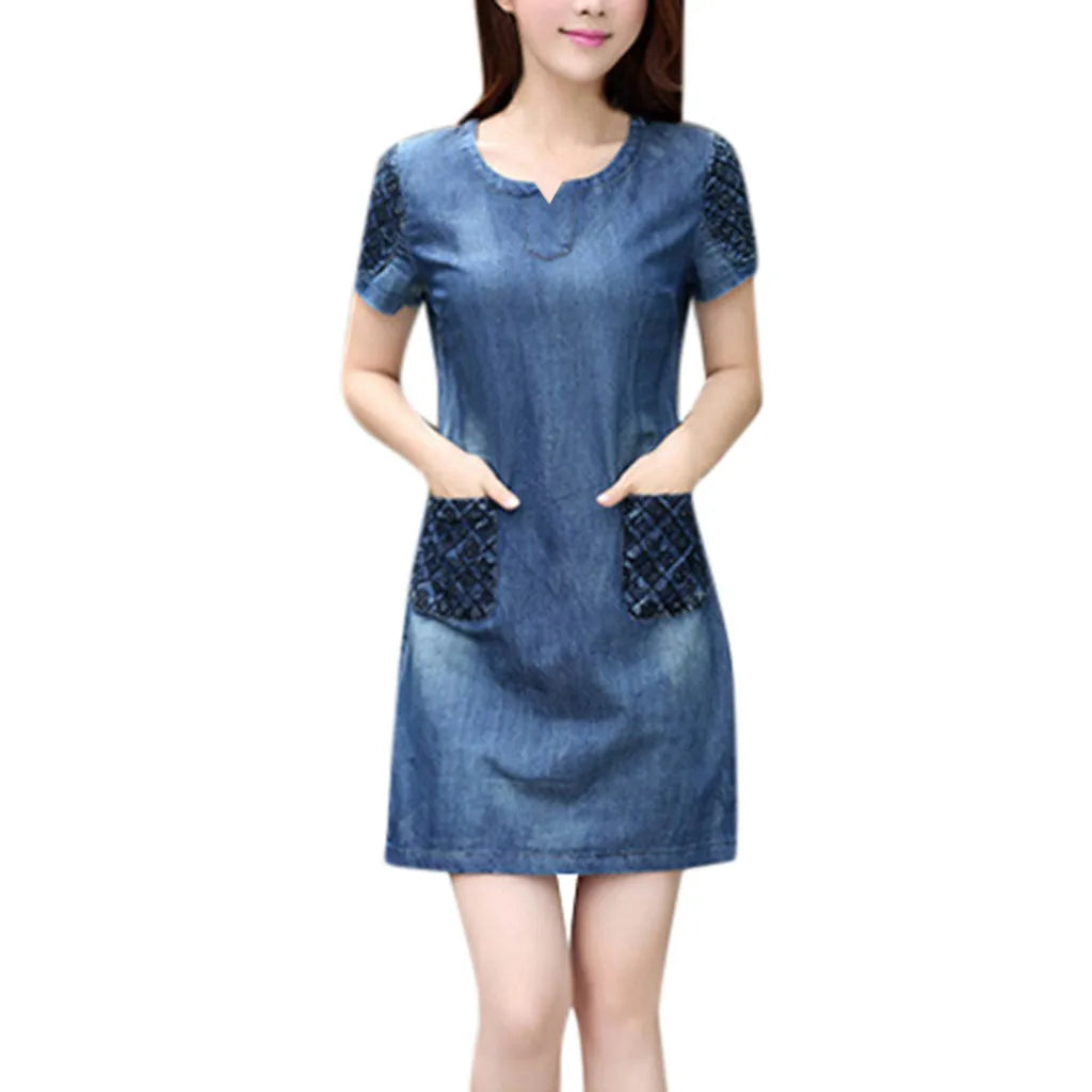 Dresses For Women 2022 Wedding Guest Plus Size Denim Casual Elegant Cowboy Jeans Dress With Pockets Elegant Dresses For Women