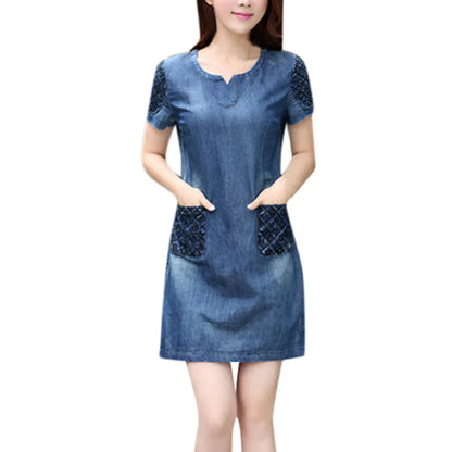 Dresses For Women 2022 Wedding Guest Plus Size Denim Casual Elegant Cowboy Jeans Dress With Pockets Elegant Dresses For Women